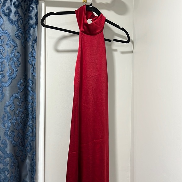 LPA Raveena Halter Scarf Maxi Dress in Cherry Red - Picture 4 of 13